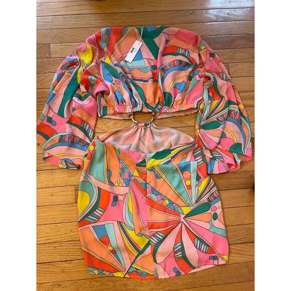 Olivaceous Elliot mini dress - multi color size Large NWT - Picture 6 of 6